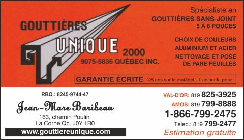 GOUTTIÈRES UNIQUES 2000 9075