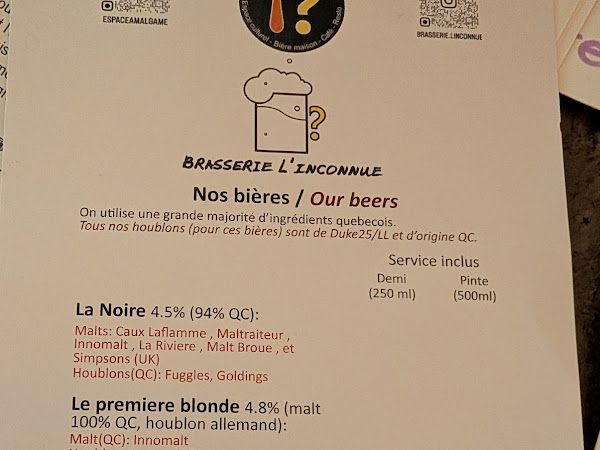 Brasserie L'inconnue