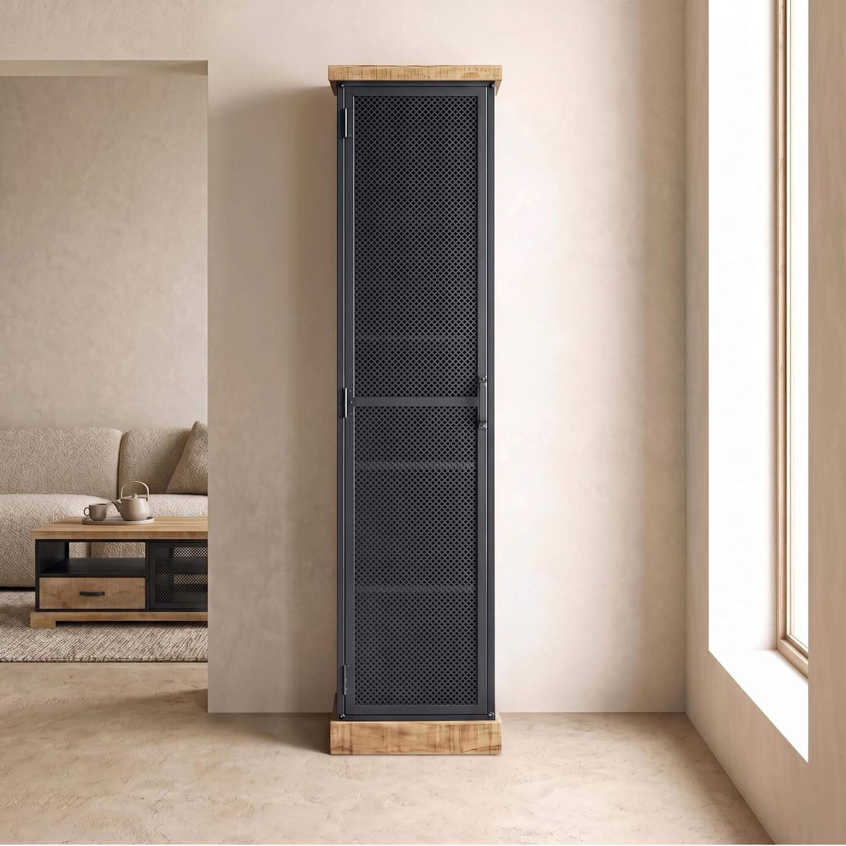 Armoire style industriel en bois et métal